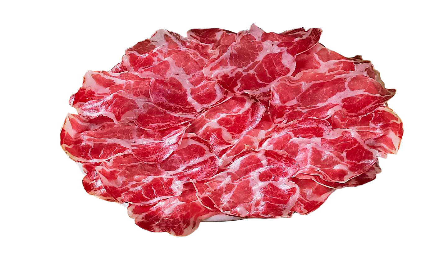 Piatto di Coppa Piacentina PDO affettata