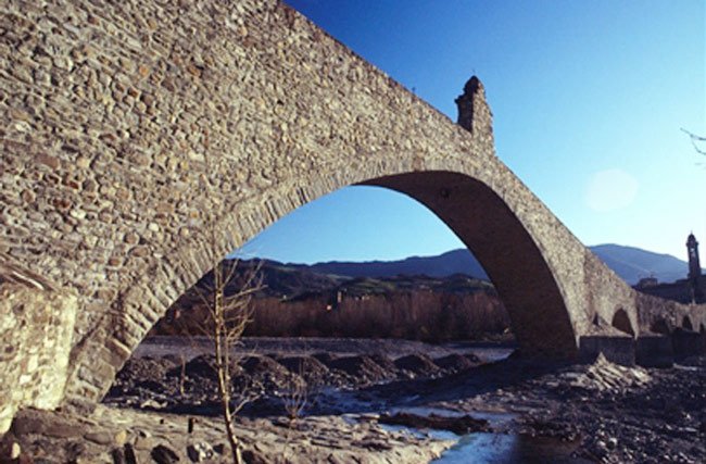 Landscape of the province of Piacenza between plains and hills